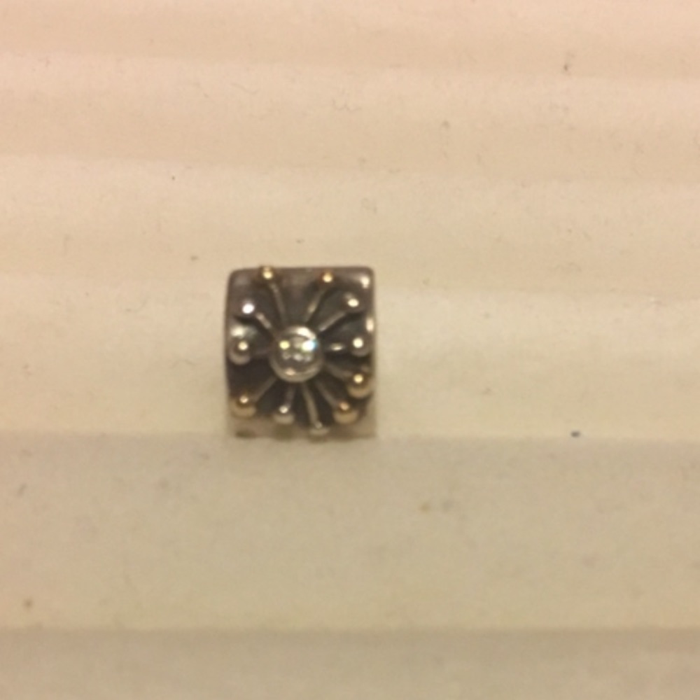 Auth retired Pandora bead gold/silver // cz